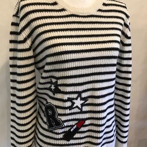Cute Rebecca Minkoff Striped Sweater with patches